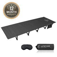 HITORHIKE Camping Cot Compact Folding Cot Bed for Outdoor Backpacking Camping Cot Bed (Black)