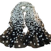 BEAUTYVAN,Soft Wrap Lady Shawl Silk Chiffon Scarf (Black)