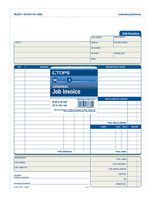 TOPS Job Invoice with Materials List, 3-Part, Carbonless, 8.5 x 11 Inches, 50 Sets per Pack (3866)