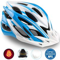 Basecamp Specialized Bike Helmet, Bicycle Helmet CPSC&CE Certified with Helmet Accessories-LED Light/Removable Visor/Portable Bag Cycling Helmet BC-DDTK for Adult Men&Women Road&Mountain