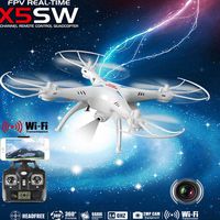 Syma X5SW 4CH 2.4G 6-Axis Gyro Headless Support Mobile Phone Apple IOS Android Wi-Fi Wifi Control FPV HD 0.3MP Camera 360-degree 3D Rolling Mode 2 RTF RC Quadcopter White