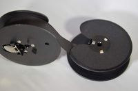 Royal 10, FP, HH, KHM and KMM Typewriter Ribbon on 2 3/8" Twin Spool and 1/2 inch Black Ribbon