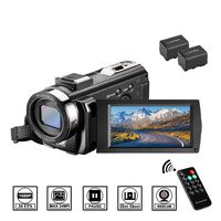 Video Camera Camcorder with Remote Control, Aasonida YouTube Camera 30FPS 1080P with Hot Shoe and 2 Batteries, 24MP 3 Inch Screen 270 Degree Rotation Screen 16X Digital Zoom, Pause Function