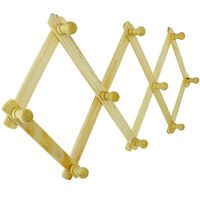 Ram-Pro Set of 3 Accordion Style Wood Expandable Wall Rack for Hat, Cap, Belt, Umbrella Coffee Mug Jewelry Hanging Wooden Pegs