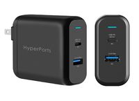 HyperPorts USB Travel Wall Charger, Premium 45W USB-C Power Delivery Wall Charger with QC 3.0 and Foldable Plug ，for Laptops, MacBook, iPad Pro, iPhone, Galaxy, Pixel and More
