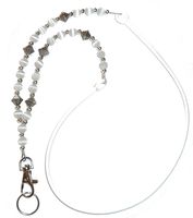 Beaded Fashion Women's Universal Lanyard 34", Strong, Light Weight Silicone Strap, Can Hold Cell Phones, Water Proof Pouch or Multiple Keys and ID's