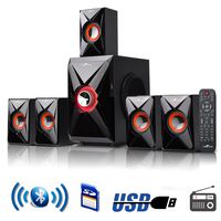 beFree Sound 5.1 Channel Bluetooth Surround Sound Speaker System- Orange