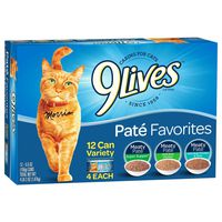 9Lives Paté Favorites Wet Cat Food Variety Pack, 5Oz Cans (Pack Of 12), Pack