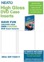 Neato High Gloss DVD Case Inserts - 20 Sheets to Make 20 DVD Case Inserts - Our Online Design Software is Included - Registration Code is On The Package