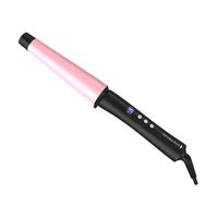 REMINGTON Pro 1"-1.5" Pearl Ceramic Conical Curling Wand, Digital Controls + 10 Heat Settings, Black/Pink, CI9538