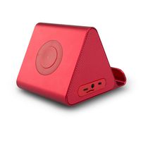 Mini Wireless Bluetooth Speaker, Portable Wireless Speaker with Phone Stand for Car and Home Use with Viewing Cradle for Ipads, Phones,Tablets - Red