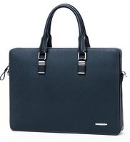 BOSTANTEN Leather Briefcase Slim Shoulder Cross-body Laptop Business Bag for Men & Women