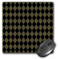 3Drose LLC 8 X 8 X 0.25 Inches Mouse Pad, Gold and Black Elegant Diamonds (Mp_110302_1)