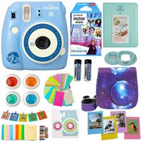 Fujifilm Instax Mini 9 Camera Frozen 2 + Accessories kit for Fujifilm Instax Mini 9 Camera Includes Instant Camera + Fuji Instax Film (10 PK) Galaxy Case + Frames + Selfie Lens + Album and More