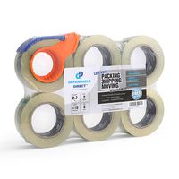 Quiet, Industrial Grade Clear Packing Tape (6 Rolls) - 110 Yards per Roll - 2" Wide x 2.7 mil Thick, Acrylic Adhesive Heavy Duty Tape for Box Office Moving Packaging Shipping, Free Tape Cutter