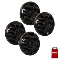 Wet Sounds Bundle: Two Pairs of SW-650-B Black Grill 6.5" Marine Speakers, 100 Watts RMS Each