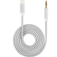 Aux Cable for Car 3.5mm Aux Cable Car AUX Cable Compatible with iPhone X/XS/8/8Plus/7/7Plus Jack to 3.5mm Male Aux Adapter for Car Stereo, Headphone, Speaker Support iOS 12 or Later - Silver