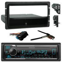 Kenwood Car USB/AUX Bluetooth Media Receiver Bundle combo with Metra installation kit (Fits most GM Vehicles), Wire Harness, Radio Antenna Adapter