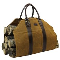 INNO STAGE Firewood Log Carrier Bag Waxed Canvas Fire Wood Carrying Holder for Fireplace Stove Accessories Indoor Outdoor