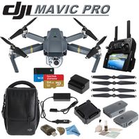 DJI Mavic Pro Collapsible Quadcopter: Includes DJI Shoulder Bag, 2 Intelligent Flight Batteries, Car Charger, Spare Propellers, SanDisk 64GB Extreme MicroSD Card and More.