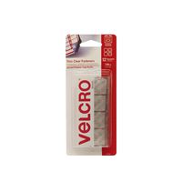 VELCRO Brand - Thin Clear Fasteners | Perfect for Home or Office | 7/8in Squares | Pack of 12