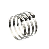 5" Adjustable 304 Stainless Steel Duct Clamps Hose Clamp Pipe Clamp Air Ducting Clamp Worm Drive Hose Clamps (4Pcs)