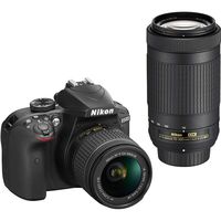Nikon D3400 Digital SLR Camera & 18-55mm VR & 70-300mm DX AF-P Lenses - (Renewed)