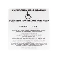 Emergency Call Station Signage W/Brail Translation"Push Button Below For Help"