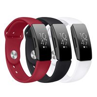 Bands Compatible Fitbit Inspire HR & Inspire Fitness Tracker, Soft Silicone Replacement Wrist Band Bracelet Accessories for Fitbit Inspire & Inspire HR, for Women Men (Black/White/Wine Red)