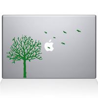 The Decal Guru 2094-MAC-13A-LG Tree with Birds Decal Vinyl Sticker, Green, 13" MacBook Air