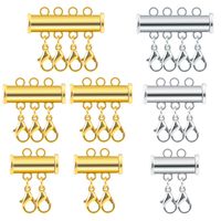 TUPARKA 8 Pcs 3 Sizes Necklace Connector Slide Lock Clasp, Layering Necklace Bracelet Clasp for Jewelry Craft