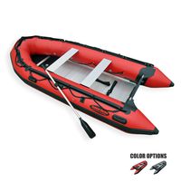 Seamax Ocean380 12.5 Feet Heavy Duty Inflatable Boat with Hot Welded Chamber Seam, Max 5 Passengers and 25HP Rated (Red)