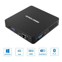 Z83-F Mini PC Support Windows 10 Pro Intel Z8350 Fanless Mini Computer 4GB RAM/ 32GB eMMC, HD Graphics, 1000M LAN, Dual Band WiFi, BT4.2, HDMI&VGA Port, Auto Power On
