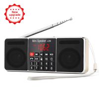 PRUNUS J-288 AM/FM Radio Portable, Hands-Free Bluetooth Radio Stereo Speaker with Sleep Timer, Power-Saving Display, Ultra-Long Antenna, AUX Input & USB Disk & TF Card MP3 Player(Gold)