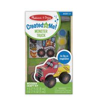 Melissa & Doug Created by Me! Monster Truck Wooden Craft Kit - The Original (27 Stickers, Paint & Glue, Great Gift for Girls and Boys - Best for 4, 5, 6, 7 and 8 Year Olds)