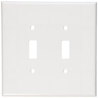 Leviton 88109 001-000 2-Toggle Oversized Wall Plate, 2 Gang, 5-1/4 in L X 5.31 in W 0.255 in T, Smooth, 1-Pack, White
