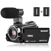 Kenuo 4K Camcorder, 48MP Portable Ultra-HD 60FPS WiFi Digital Video Camera 3.0" Touch Screen IR Night Vision Camcorder with MIC