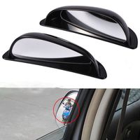 Nicebee 2pcs Car Auto Black Shell Wide Angle Auxiliary Left Rear View Blind Spot Mirrors