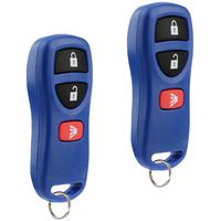 Key Fob Keyless Entry Remote fits Nissan Frontier Armada Murano Pathfinder Quest Sentra Titan Versa Xterra / Infiniti QX4 FX35 FX45 (KBRASTU15 Blue), Set of 2