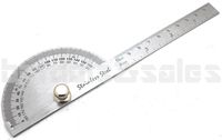 SAE Stainless Steel Rotary Protractor Angle Rule Gauge Machinist Tool New