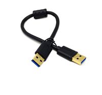 USB 3.0 Type A to Type A Cable, USB 3.0 Male to Male Cable USB to USB Magnetic Ring Cord for Data Transfer, DVD Player, Laptop Cooler and More