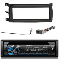 Pioneer Bluetooth In-Dash CD Car Stereo Audio Receiver Bundle Combo w/ Metra 99-6503 Installation Kit for 1998-Up Chrysler/Dodge/Jeep Vehicles, Antenna Adapter Cable, Radio Wiring Harness