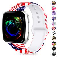 GeekSpark Bands Compatible with Fitbit Versa/Versa 2/Versa Lite SE,Soft Silicone Fadeless Pattern Printed Wristband Versa Smart Fitness Watch, Women Men