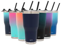 Simple Modern 30oz Cruiser Tumbler with Straw & Closing Lid Travel Mug Gift Double Wall Vacuum Insulated - 18/8 Stainless Steel Water Bottle -Deep Ocean