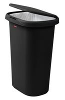 Rubbermaid Spring-Top Lid Trash Can for Home, Kitchen, and Bathroom Garbage, 13 Gallon, Black