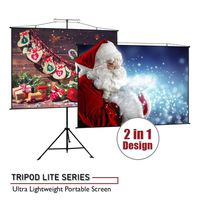 Akia Screens 2 in 1 Portable Projector Screen Dual Tripod Stand/Wall Mount 110 in 4:3/104 in 16:10/102 in 16:09 for Indoor Outdoor Screen 4K / 8K HD Projector Screen with Carrying Bag AK-T110VLITE
