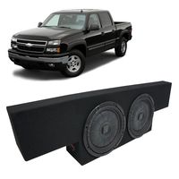 Compatible with 01-06 Chevy Silverado Non-HD Crew Truck Kicker CompVT CVT10 Dual 10" Sub Box Enclosure - Final 2 Ohm