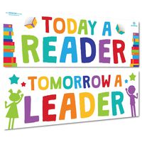 Sproutbrite Classroom Decorations - Reading Banner and Poster for Teachers - Bulletin Board and Wall Decor for Pre School, Elementary and Middle School