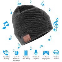 Wireless Bluetooth Beanie Hat Cap with HD Stereo Speaker Headphone Mic Rechargeable USB for Winter Fitness Outdoor Sports Skiing Running Skating Walking