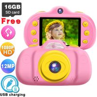 GBD Kids Selfie Camera,1080P 12MP 2.4" Kids Digital Camera Shockproof with 16GB SD Card Dual Lens Children Boys Girls Toddlers Video Camera Toys Games Camera Voice Recorder Xmas Birthday Gifts (Pink)